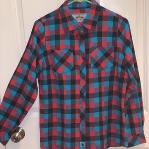 Womens pink&blue flannel shirt (sz M) never worn